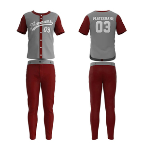 Uniforme de Béisbol Gris Marrón, Ropa de Equipo Cómoda, Tela Suave al Tacto, Impresión por Sublimación, Último Modelo de Uniforme de Béisbol para Hombre - Product Image 6