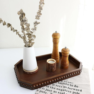 Wood Serving <b>Tray</b> with Beads, Farmhouse <b>Decorative</b> <b>Tray</b> for Table Centerpiece, Christmas Wedding - Product Image 4