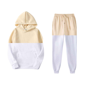 Conjunto Deportivo Unisex con Bloques de Color y Lavado Ácido, Sudadera con Capucha, Pantalones Deportivos, Manga Larga, Ropa Urbana de Invierno, Corte Regular, 100% Poliéster - Product Image 2