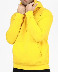 Sudadera con Capucha Amarilla para Hombre, Sudadera Informal de Manga Larga con Bolsillo Tipo Canguro, Ajuste Regular Cómodo para Invierno - Product Image 3