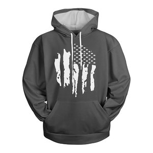 Embroidery Classic Grey Men's Hoodies Cotton Classic Casual Striped Hoodie Coat Heavyweight Hoodie Fashion Streetwear Pullover - Product Image 1
