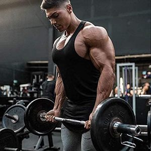 Débardeur en coton premium pour hommes, débardeur de sport sans manches, t-shirt d'entraînement personnalisé avec logo, vêtements de sport pour hommes - Product Image 5