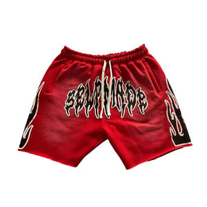 Men's Casual Cotton <b>Fleece</b> Solid Knitted Mid Waist <b>Shorts</b>-Quick Dry Breathable Eco-Friendly Front Drawstring Embroidery Private - Product Image 1