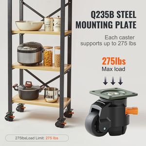 Set di 4 Ruote Girevoli a 360° per Carichi Pesanti (Diametro 2 Pollici) - Capacità di Carico 1100 Libbre - Costruzione in PU e Acciaio - Product Image 5