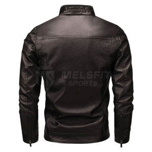 Veste en cuir pour homme de qualité supérieure, fermeture éclair, design élégant et durable, séchage rapide, légère, coupe confortable, idéale pour les tenues décontractées d'hiver - Product Image 2
