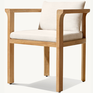 Chaise individuelle en teck durable avec accoudoirs, idéale pour l'extérieur, dotée d'un coussin en mousse confortable et de qualité supérieure – Offre spéciale - Product Image 4