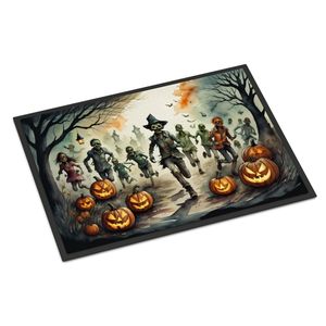 Zombies Spooky Halloween Paillasson Antidérapant Lavable Low Pile 24H X 36W pour Porte d'entrée Utilisation intérieure et extérieure - Product Image 1