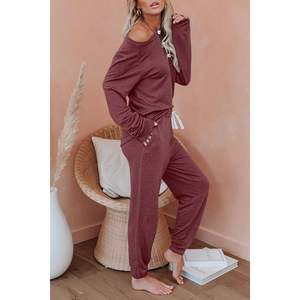 2025 femmes 2 pièces tenues automne salon ensembles vêtements de détente survêtements avec respirant taille élastique pantalons de survêtement ODM approvisionnement - Product Image 2