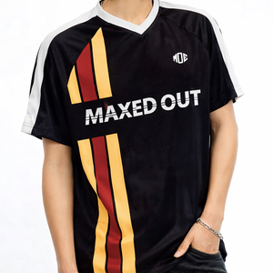 Vente en gros de maillots de football américain Y2k Streetwear à col en V, 220 GSM, maille polyester, design de panneaux personnalisés, fabricant OEM ODM de vêtements de sport - Product Image 4
