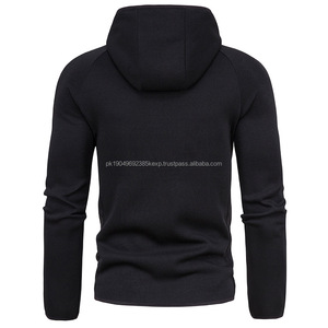 Custom Logo Long Sleeve Polyester Men Breathable Gym <b>Black</b> Hoodie - Product Image 4