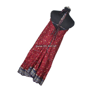 Colección de Verano 2026 de Ropa Femenina Estilo Hippie Boho, Vestido Largo de Seda Sari Vintage, Elegante Vestido de Noche sin Mangas para Damas - Product Image 2