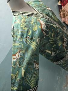 Green Cotton Animal Print <b>Kimono</b> Robes Beautiful <b>Kimono</b> Bridesmaid Dressing Gown <b>Women</b> Block Print Handmade Robes <b>Kimono</b> Gift - Product Image 5