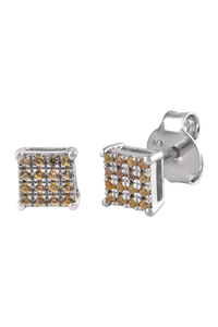 Boucles d'oreilles en saphir jaune en argent sterling 92,5 KLST-30698 - Product Image 2