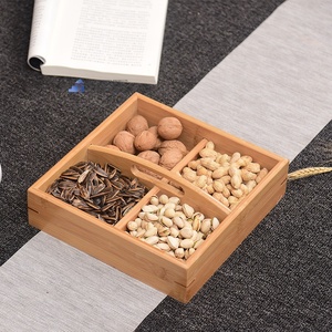 Boîte de rangement en bois avec couvercle, 6 compartiments pour noix, en-cas, organisation de la cuisine, fabriquée au Vietnam - Product Image 5
