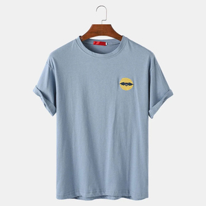 เสื้อยืดผู้ชายเนื้อผ้าฝ้าย 100% น้ำหนักเบา ทรงเข้ารูป พิมพ์ลายกราฟิก ออกแบบได้ตามต้องการ คอเสื้อแบบริงเกอร์ ผ้าเจอร์ซีย์เรียบ สำหรับออกกำลังกาย แฟชั่นเสื้อผ้าเปล่าๆ สำหรับใส่ในยิม - Product Image 5