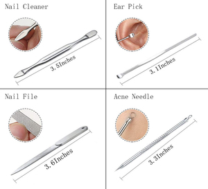 Ensemble professionnel de manucure et pédicure 12 pièces, instruments en acier inoxydable, certifié CE ISO, logo personnalisable, kits de manucure et pédicure - Product Image 4