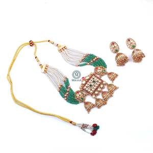 Idhaya Antique Gold Plated Zircon Designer Choker Set for Bridal Wedding Festival - Product Image 3