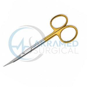 กรรไกรตัดกระจกตาแบบโค้ง รุ่นพรีเมียม Akramed Surgical TC ด้ามจับสีทอง ทำจากทังสเตนคาร์ไบด์ ชุดเครื่องมือผ่าตัดทั่วไป - Product Image 6