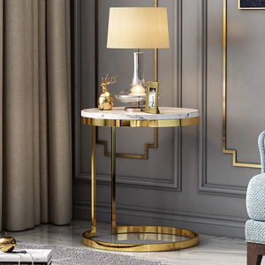 Bulk Sale Gold Plated <b>Table</b> Luxury Furniture Marble Top Side <b>Table</b> for Living Room, Hotel, Office <b>C</b> <b>Shape</b> Corner <b>Table</b> - Product Image 1