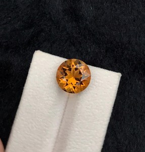 Piedra preciosa de citrino natural, corte redondo, color naranja, piedra suelta para anillos, fabricación de joyas, suministro para bricolaje - Product Image 3