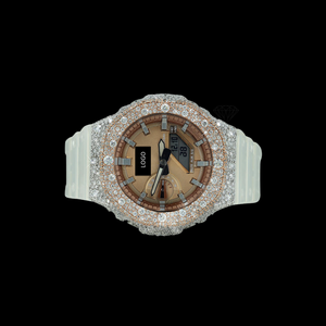 Reloj de Cuarzo Premium con Bisel Iced Out y Halo de Diamantes Moissanite VVS, Diseño de Llama, Plata, Unisex, Precio de Fábrica Imbatible - Product Image 4