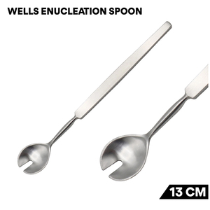 Cuillère d'énucleation Wells 13 cm en acier inoxydable allemand, instrument chirurgical ophtalmique, outil d'énucleation oculaire - Product Image 1