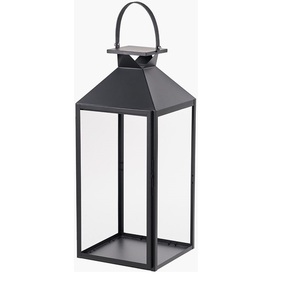 Farol Decorativo de Metal y Vidrio para el Hogar, Color Negro Brillante, con Acabado Negro Brillante, para Decoración del Hogar y Jardín - Product Image 5