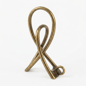 Handcrafted Metal <b>Ribbon</b> Loop Sculpture <b>Decorative</b> Tabletop Abstract Art Piece Modern Luxury Home Hotel Living Room Centerpiece - Product Image 1