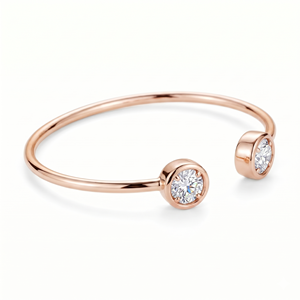 Lab Grown Diamond 14K Yellow White <b>Rose</b> <b>Gold</b> <b>Bangle</b> Bracelet Women Bridal Wedding Fine Jewelry Gift - Product Image 3