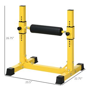 Supporto per Squat Bulgaro Regolabile in Altezza con Rullo per Gamba Singola (Giallo) - Product Image 3