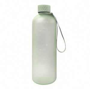 Bouteille d'eau de sport en plastique givré à parois droites, anti-fuite, 1500 ml, avec sangle de transport - Product Image 4