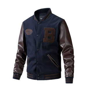 Veste universitaire de haute qualité pour hommes et femmes, broderie en chenille, manches en cuir, veste universitaire personnalisée avec lettres, veste de baseball - Product Image 3