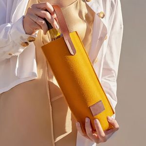 8 Bolsas de Fieltro Resistentes para Botellas de Vino con Asas Marrones, Porta Botellas Individuales Portátiles para Picnics, Campamentos y Fiestas - Product Image 3