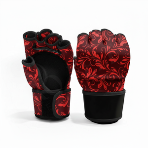 Dernier design, gants de sparring MMA à motif imprimé personnalisé, demi-doigts, pour entraînement, grappling, sac de frappe, avec support de poignet - Product Image 2