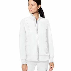 Conjunto Deportivo Personalizado con Cremallera Completa en Blanco para Mujer, Sudadera Transpirable de Poliéster Tejido, Corte Regular, Todas las Temporadas, Color Sólido, OEM - Product Image 1
