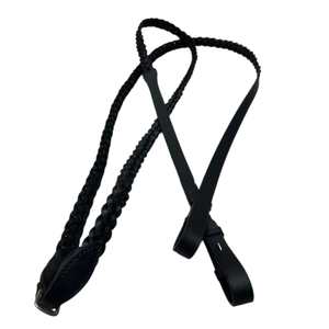 Brida Ecuestre de Cuero Genuino a la Moda con Cristales, Cabezalera Acolchada, Riendas Trenzadas, Equipo de Equitación Inglesa - Product Image 4