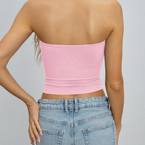 New Fashionable Women's Compression Soft Comfort Tube Top Built In <b>Padded</b> Lightweight Anti Wrinkle Plain Dyed Comfort Essential - Product Image 2