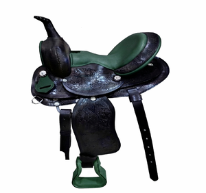 Saddle Maker WWHSO5755llkk Soporte de Silla de Montar para Niños de Cuero, Estilo Inglés y Western, Hecho a Mano, Duradero, con Estructura de Madera y Herrajes Niquelados SUS304 - Product Image 1