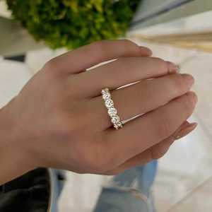 Floating Stackable <b>Rings</b> Round Lab Grown Diamond Prong Set 14k 18k Solid Gold Dainty Solitaire Straight <b>Stack</b> Bands Manufacturer - Product Image 4