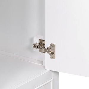 Mobile bagno da 30 pollici con telaio solido, in MDF bianco, con ante e cassetto, senza lavabo (solo base) - Product Image 5