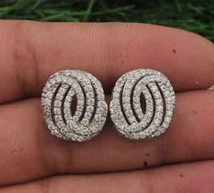 Pendientes de Plata de Ley 925 con Circonitas Cúbicas, Joyería de Plata Hipoalergénica de Lujo para Mujer, Venta al por Mayor - Product Image 2