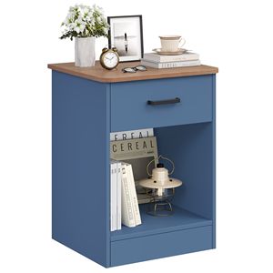 Modern 2-Tier Nightstand with Drawer <b>Blue</b> <b>Bedside</b> <b>Table</b> for Bedroom Living Room Apartment Villa - Product Image 5