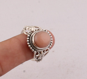 <b>Dainty</b> Pink Opal <b>Ring</b> 925 Sterling Silver Minimalist Jewelry Stackable Pink Gemstone <b>Ring</b> for Women Thin Band Daily Wear Jewelry - Product Image 3