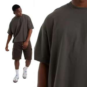 Camiseta Extra Grande de Alta Calidad, 100% Algodón Orgánico, Bordada, Diseño Casual Liso, 300 Gramos, Tejido Transpirable de Secado Rápido - Product Image 1