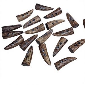 Botones de cuerno de búfalo natural con patrón cuadrado y rectangular, cuentas de base plana para ropa y prendas de vestir, producción directa de fábrica - Product Image 2