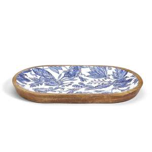 Plateau de service rond en bois de luxe avec poignées en laiton, plateau décoratif moderne pour table basse, décoration intérieure - Product Image 3