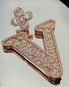 Custom Gold Plated 925 Sterling Silver Hip Hop Letter K Pendant Emerald Cut VVS1 Moissanite Trendy Iced Chunky Design <b>Rope</b> <b>Chain</b> - Product Image 1
