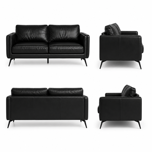 Sofá de Cuero Genuino de Primera Calidad, Sofá Moderno de 2 Plazas para Apartamento, Sala de Estar, Hotel, Oficina, Muebles de Sala de Estar, Sofá de Cuero - Product Image 3