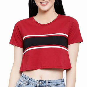 Nuevo Diseño, Camiseta Corta de Verano para Mujer, Poliéster/Algodón, Talla Grande, Personalizada con Impresión, Precio al por Mayor - Product Image 6