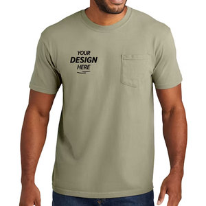 Wholesale Men's Organic Cotton Bamboo Blend <b>T</b>-<b>Shirt</b> Lightweight Breathable Short Sleeve Blank Casual Chest <b>Pocket</b> <b>T</b>-<b>Shirt</b> - Product Image 1